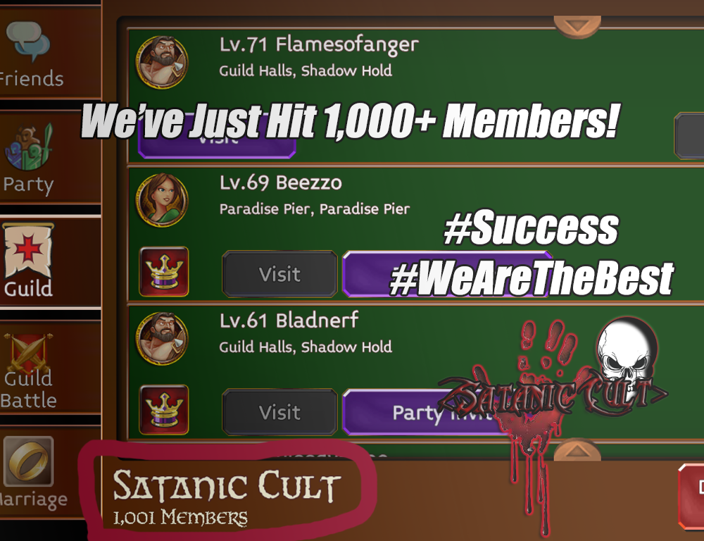 Name:  Arcane legends satanic cult guild reaching 1000 members milstone congrats to all guildies.png
Views: 899
Size:  450.4 KB
